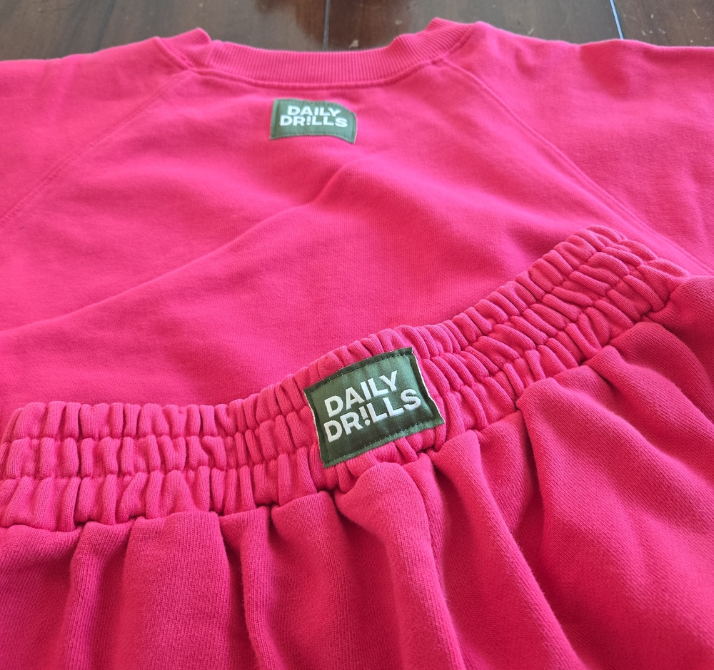 Daily Drills Crop Sweatshirt And Super Short Set.
